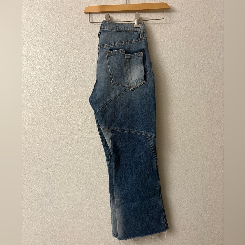 Frame Le Sylvie Kick Boot Mixed Media Jean Size 27 - image 4